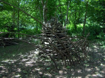 Shelter for animals sculpture, with students Schumacher College, UK, 2008